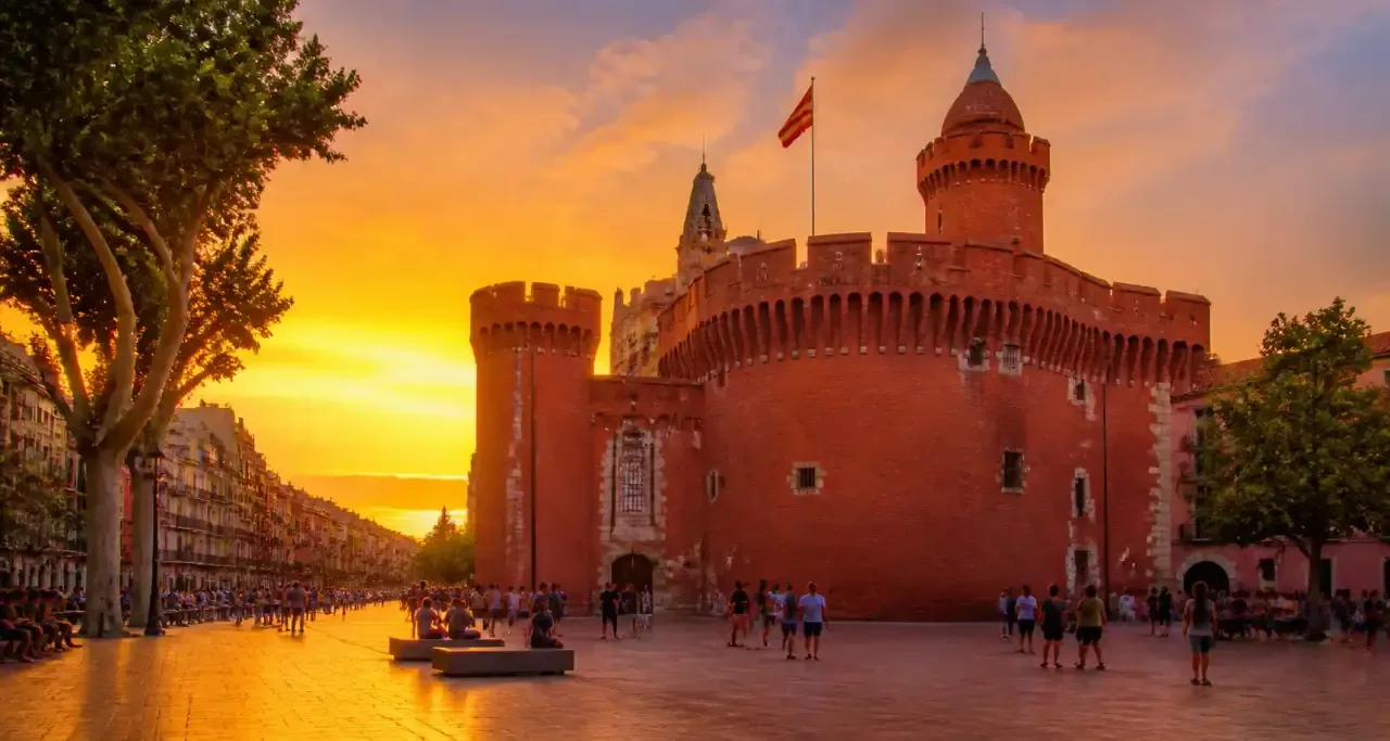 Le Castillet de Perpignan au coucher du soleil