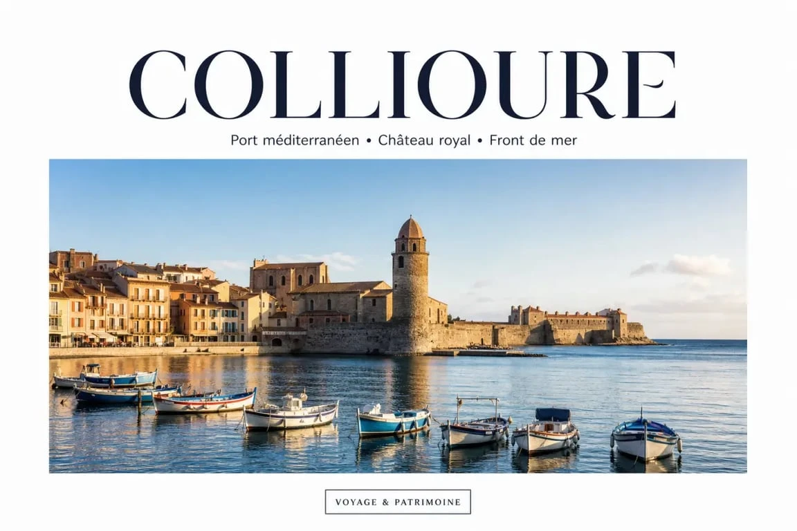 Collioures hotel : panorama du port et du château royal de Collioure