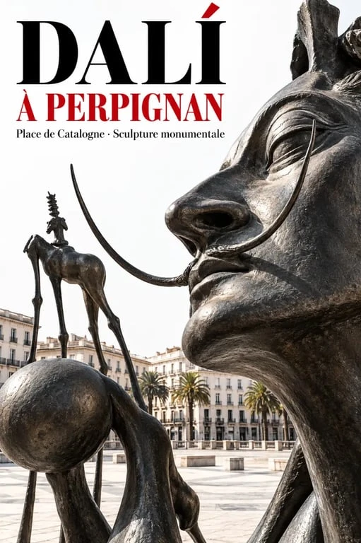 Sculpture de Salvador Dalí sur la place de Catalogne à Perpignan