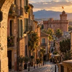 Ou se trouve Perpignan : Castillet au-dessus des ruelles catalanes