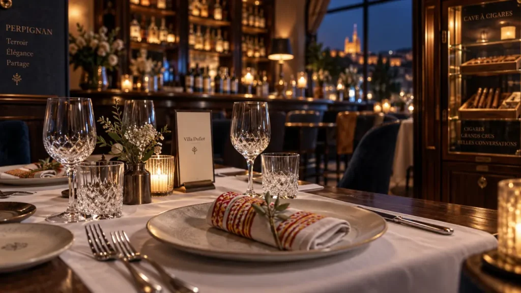 Intérieur restaurant gastronomique Villa Duflot à Perpignan et alentours